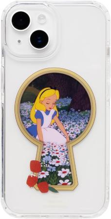 HIGHER Disney Character iPhone 15/14/13 Case MagSafe Compatible Hybrid Case Shockproof (Alice/Keyhole) (iphone15 iphone14 iphone13 Cover iPhone MagSafe Compatible Transparent Clear Case Yellowing Resistant with Strap Hole)