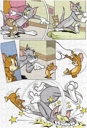 Jigsaw Puzzle Tom and Jerry Wooden 300 Piece Happy Days Parent-Child Puzzle Birthday Present (26x38cm)