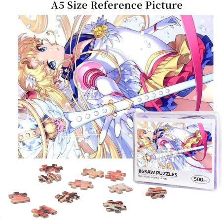 Jigsaw Puzzle Sailor Moon Wooden 500 Piece Happy Days Parent-Child Puzzle Birthday Present (38x52cm)