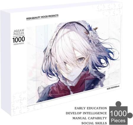 Touhou Sakuya Izayoi Jigsaw Puzzle 1000 PCS Character Puzzle Movie Movie Moe Goods Popular Actor Idol Wooden Puzzle Wall Decor Beginner Gift Birthday Christmas Present Beautiful Packaging Box