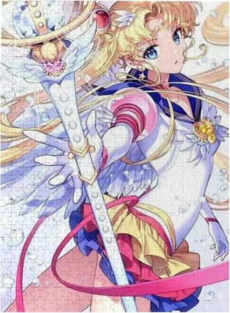 Jigsaw Puzzle Sailor Moon Wooden 500 Piece Happy Days Parent-Child Puzzle Birthday Present (38x52cm)