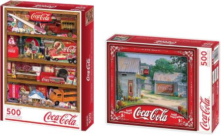 Springbok Puzzle 500 Piece Jigsaw Puzzle 2 Pack - Coca-Cola Puzzle Value Set - Made in the USA with Unique Precision Cut Pieces