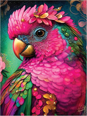 KI Puzzles 550 Piece Puzzle for Adults Queen's Aviary - Petra RomantzArt Bird Jigsaw Puzzle 24X18 Multicolor