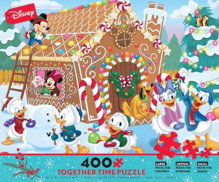 Ceaco - Disney - Together Time Collection - Holiday - Mickey's Gingerbread House (3) Piece Size - Standard M Size Extra Large 400 Piece Jigsaw Puzzle