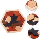 ADOCARN 1 Set Jigsaw Puzzle Building Blocks Tangram Puzzle Montessori Toy Jigsaw Toy Tangram Toy Hexagon Alien Child Wood