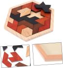 ADOCARN 1 Set Jigsaw Puzzle Building Blocks Tangram Puzzle Montessori Toy Jigsaw Toy Tangram Toy Hexagon Alien Child Wood