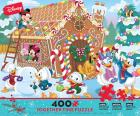 Ceaco - Disney - Together Time Collection - Holiday - Mickey's Gingerbread House (3) Piece Size - Standard M Size Extra Large 400 Piece Jigsaw Puzzle